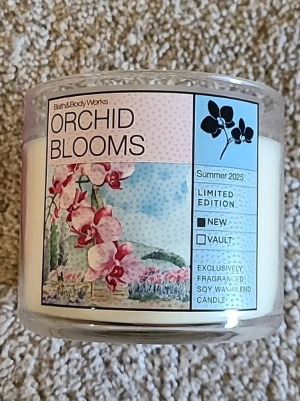 ORCHID BLOOMS 3 Wick Candle Bath And Body Works